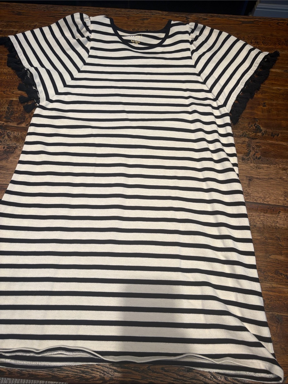 kate spade Black and Cream Striped Knit Dress